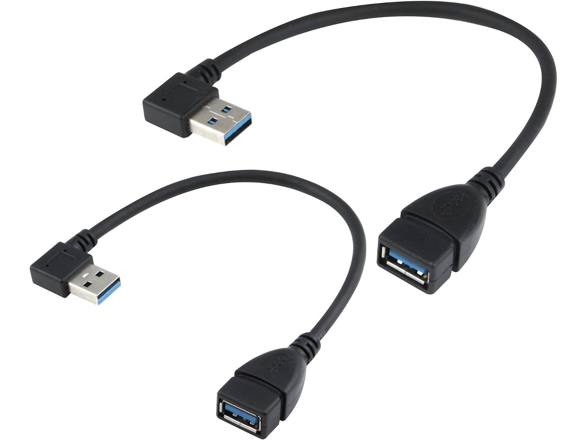 Cabo De Extensão Usb 3.0 Um Cabo Com Ângulo Esquerdo E Um Com Ângulo Direito Macho Para Fêmea Aquaforge