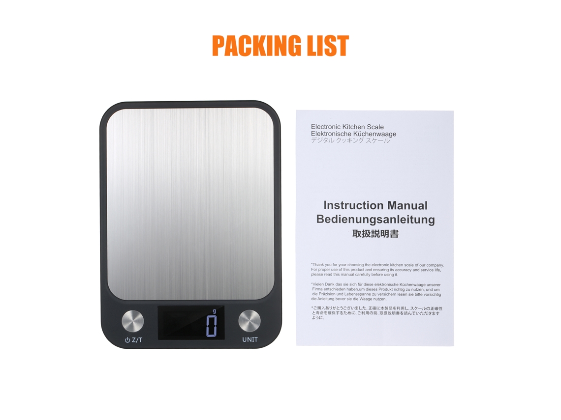 Balança digital de cozinha portátil 10kg/1g com display LCD | S/MARCA