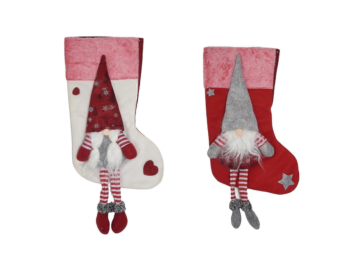 2 Meias De Natal, Decorações De Natal, Sacola De Presente De Papai Noel Para Festa De Natal H Olysi Shop