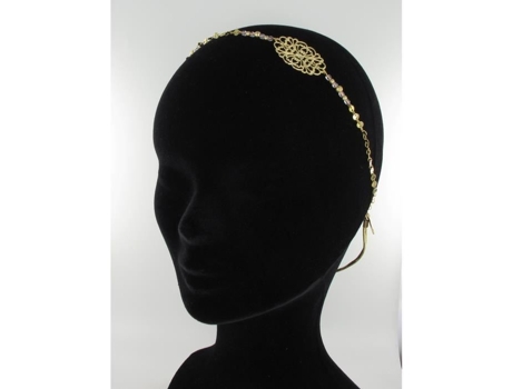 Tiara - LES DISSONANCES - Oréade - Dourada com ouro fino - Pérolas rosa e roxas - Joias para cabeça feminina