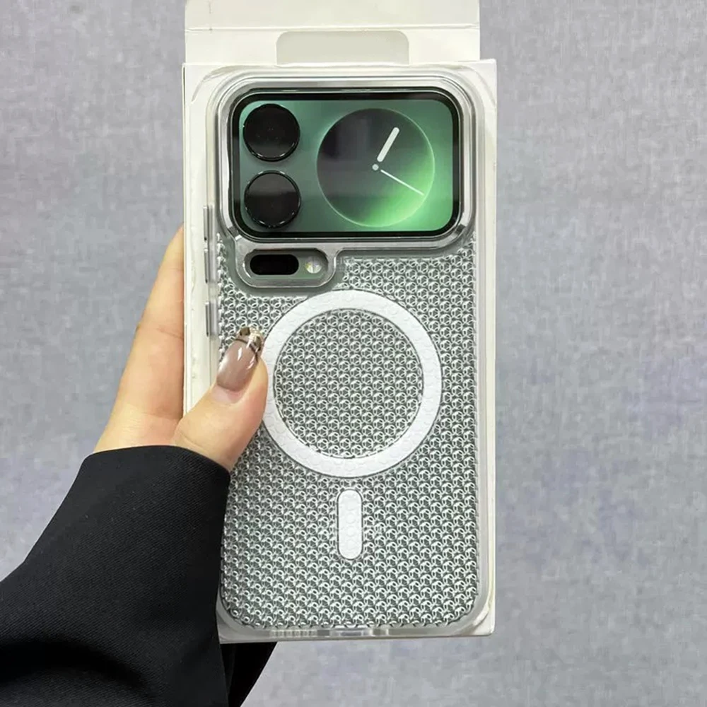 Capa Protetora Magnética Para Dissipação De Calor (xiaomi 14 Pro Branca), Compatível Com Magsafe, Acabamento Fosco.
