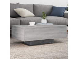 Vidaxl Mesa De Centro Com Luzes Led 85x55x31 Cm Cinzento Sonoma