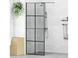 Vidaxl Parede De Chuveiro Walk-in Preto 80 X 195 Cm Vidro Temperado