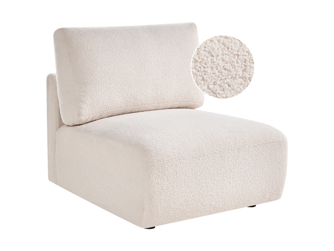 Sillón Modular Beliani Mesnali De Bouclé Blanco 80x95x84