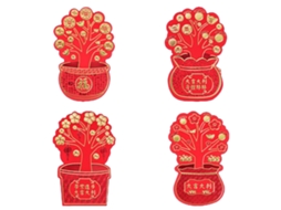 Saco de envelope vermelho de Ano Novo com estilo cartoon 3D para desejos de prosperidade LAXISCREED
