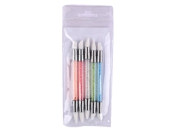 2026altiro-5 Peças De Ferramentas De Arte De Unhas De Silicone Com Ponta Dupla E Cabo De Acrílico