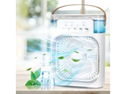 Mini Ventilador Portátil com Névoa Branco Recarregável Via Usb 3 Velocidades Silencioso 600ml AQUAFORGE