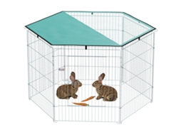 Recinto para Cães com 6 Painéis, Teto, Dobrável, Verde com Porta S/MARCA (76h)