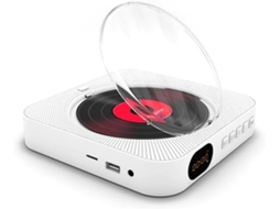 Leitor Cd Portátil Com Bluetooth, Rádio Fm E Visor Led, Compátivel Com Reprodução De Cds Em Mp3/wma