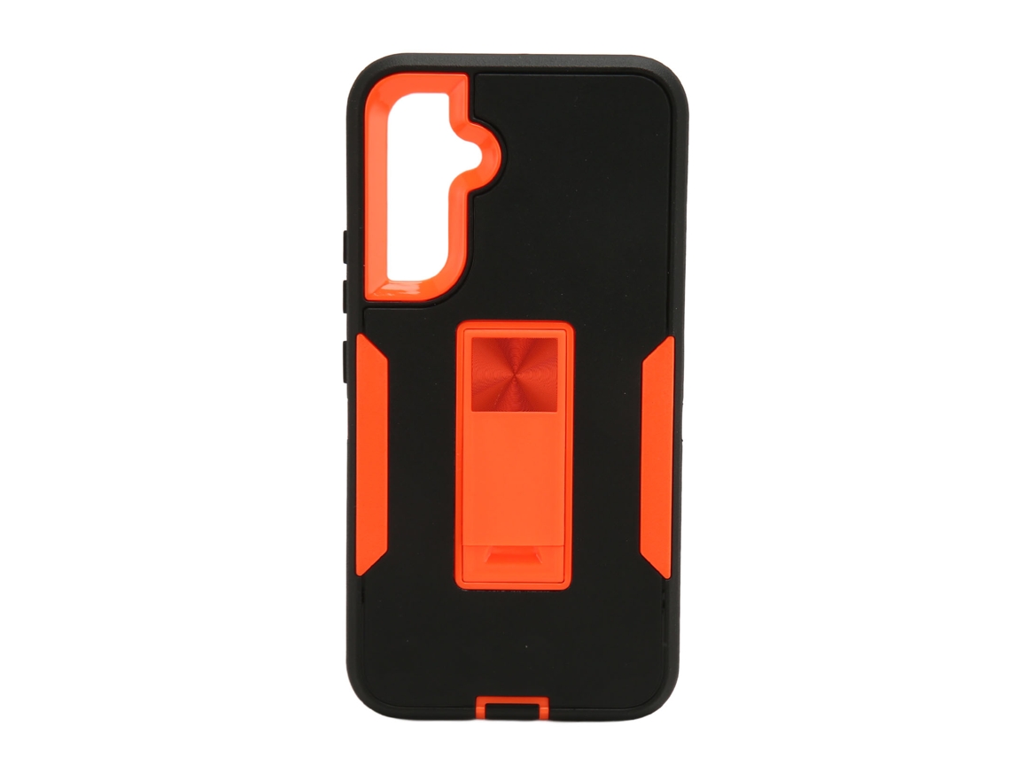 Aetheria case Magnético para Celular A54 com Suporte de Carro Pc e Silicone Preto e Laranja Protetor Anti choque