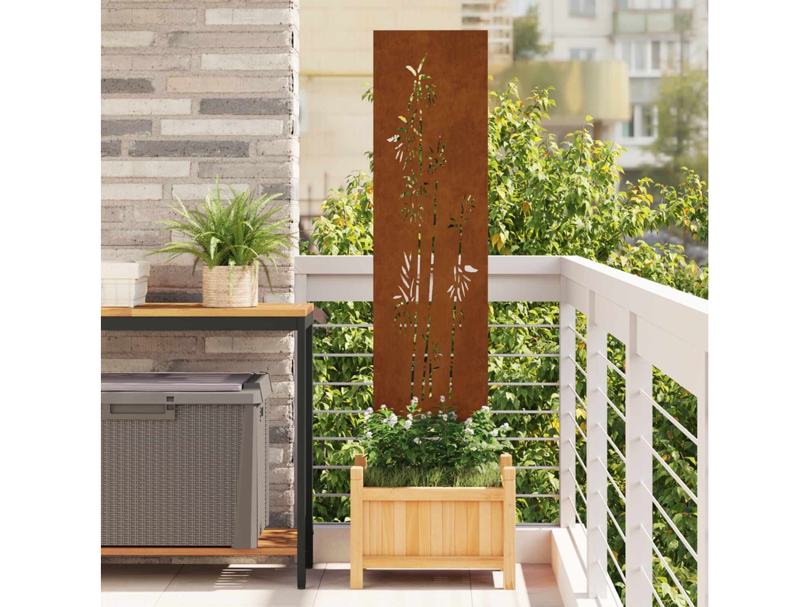 Vidaxl Tela De Privacidade Para Jardim Ferro Enferrujado 32 X 140 Cm