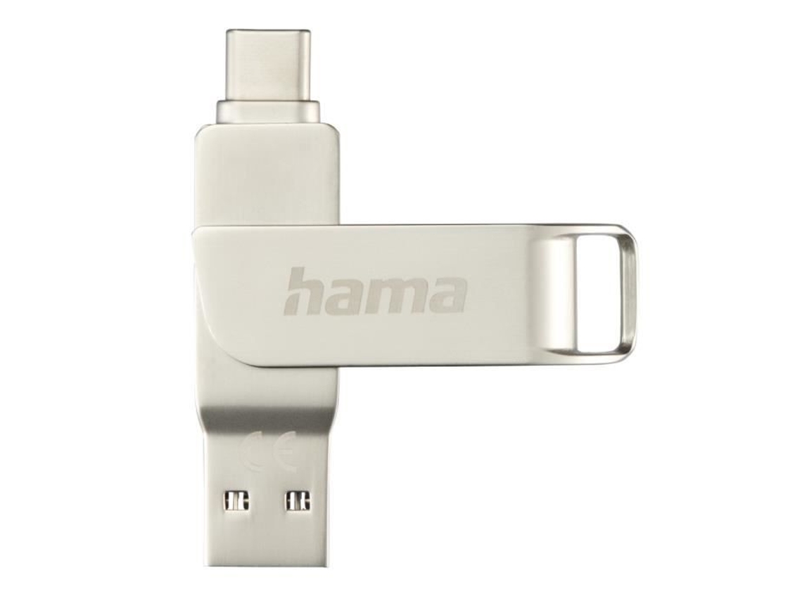 Chave Usb “C-Rotate Pro” Usb-C 3.1-3.0 32Gb 70Mb-S Prata HAMA 001