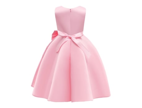 Vestido NNJXD Princesa Manga Laço Poliéster para Menina (150 cm - Rosa)