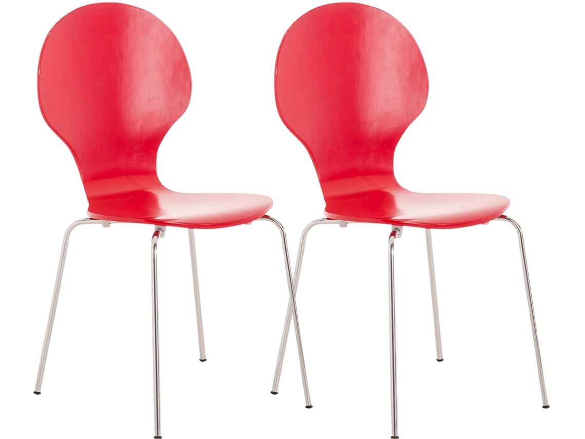 2x cadeira empilhável ergonómica DIEGO vermelho CLP