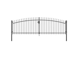 Portão Jardim Vidaxl Preto Aço (400x200cm)