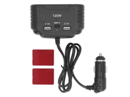 Cargador de Coche para Encendedor de Cigarrillos de 12v/24v Con 3 Tomas Y Puerto Usb Tipo C, 120w, Seguridad Garantizada.