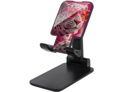 Suporte Dobrável E Ajustável Para Celular, Ideal Para Mesa, Com Estampa De Leopardo Rosa