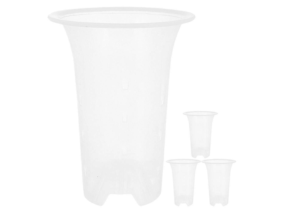 4 Vasos De Plástico Para Orquídeas E Flores-zscy
