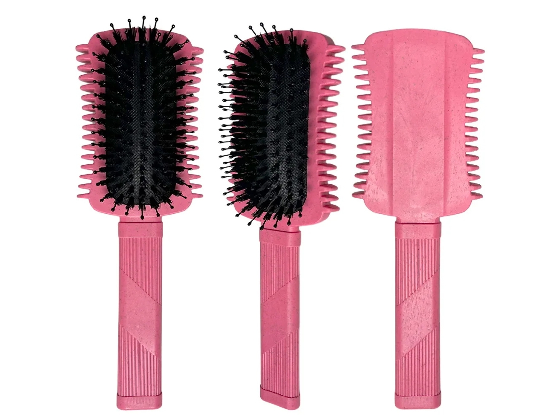 Pente e Escova Modeladora de Cachos Feminina, Pente Elástico para Cachos MDUG (rosa)