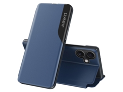 Capa Em Couro Pu Para Iphone 16 Pro Cor Azul