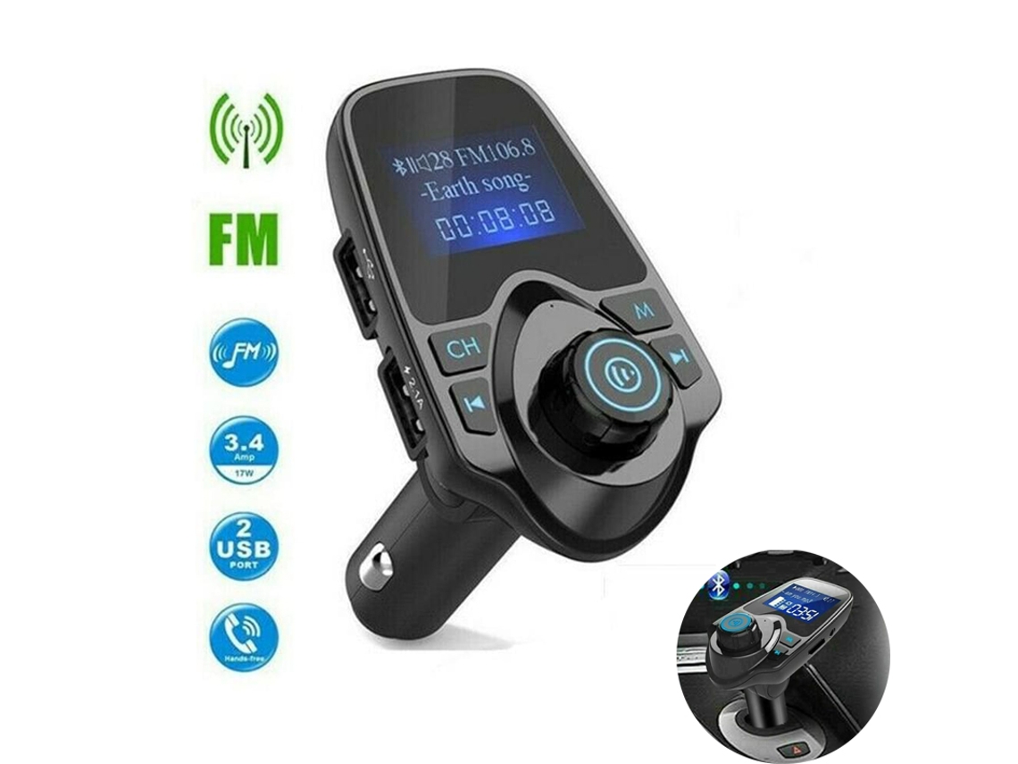 MEOIRUERY Transmissor Fm Bluetooth Versátil, Adaptador De Carro Com Controle De Voz V5.0 Com Conexão Estável, Carregamento Rápido Para Iphone, Galaxy E Todos Os