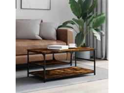 Vidaxl Mesa De Centro 90x49x40 Cm Derivados De Madeira Carvalho Fumado