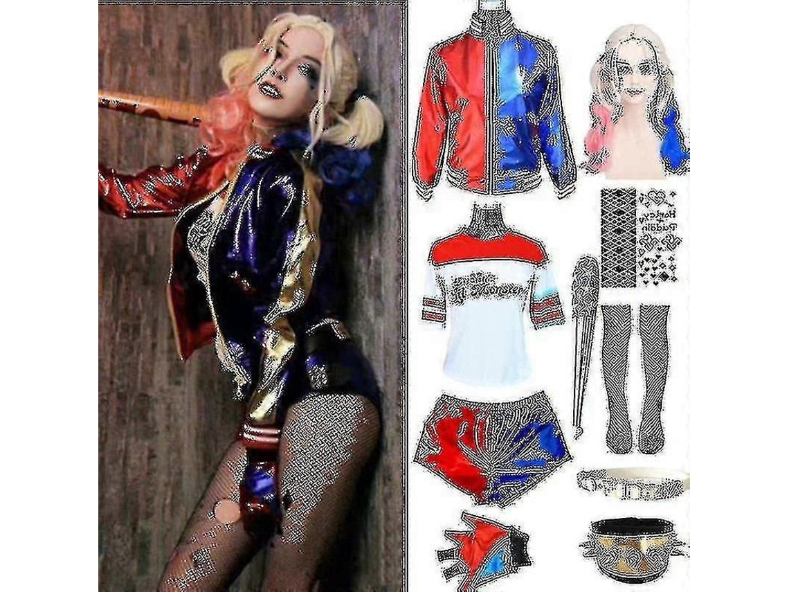 Conjunto De Fantasia Harley Suicide Para Mulheres - Filme E Tv - Poliéster Conjunto De 6 Peças