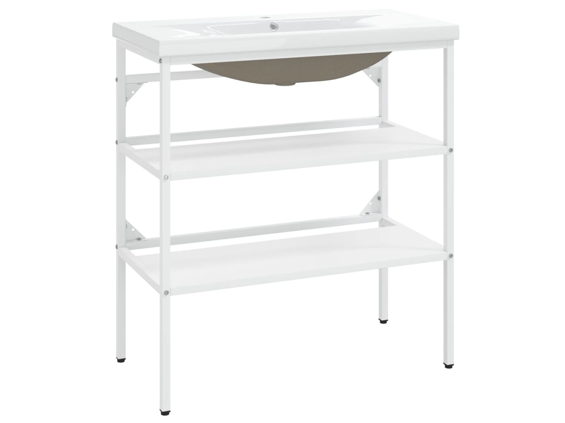 Washbasin Frame With Basin, Washbasin Frames With Basins Vidaxl Branco Ferro (79 X 38 X 83 Cm)