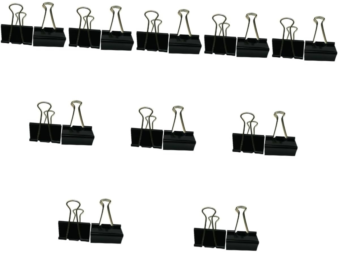 Conjunto De 120-clipes Metálicos Pretos Lurrose, Alta Capacidade De Fixação E Ajustáveis