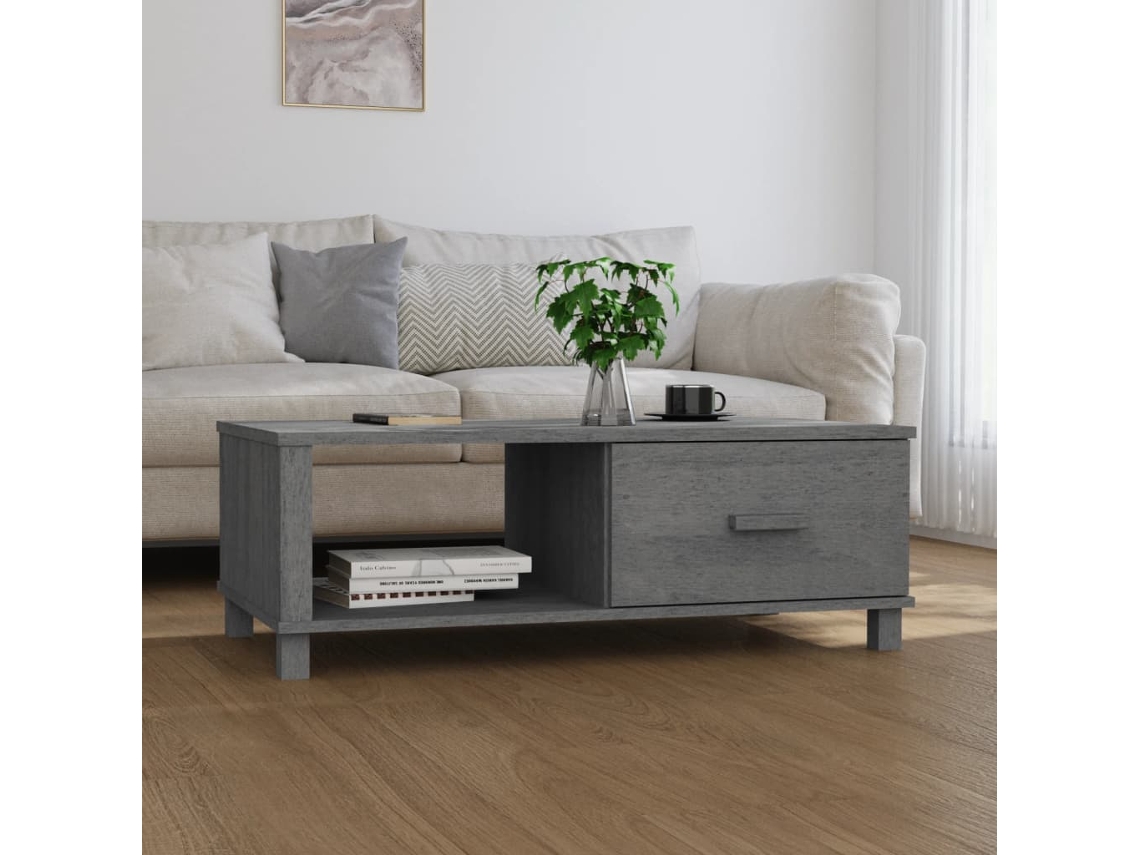 Mesa De Centro Hamar 100x55x35 Cm Pinho Maciã§o Cinza Escuro DKD HOME DECOR