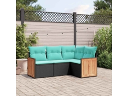 Conjunto de Jantar de Jardim com 7 Peças 201,5x100 cm Madeira de Acácia Maciça VIDAXL