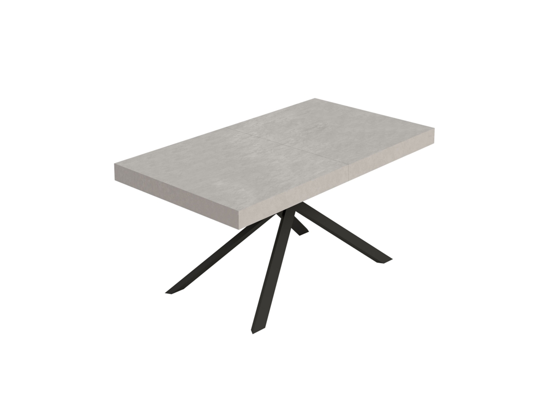 Mesa Extensível Niket Cashmere 160/264x90 Cm Com Pés Antracite Itamoby