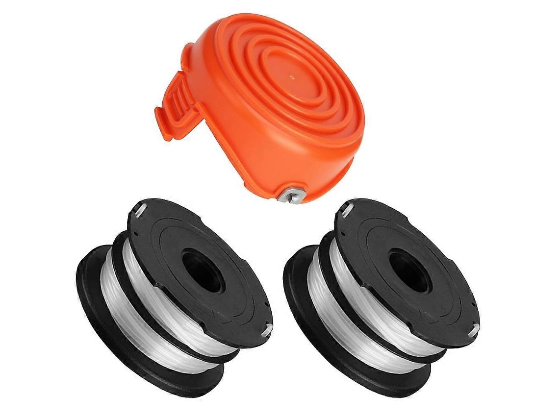 2 Carretéis De Substituição E 1 Tampa De Carretel Para Cortador De Grama Black Decker Gh750, Gh710 E Gh700, Df-065-bkp Rc-065-pa
