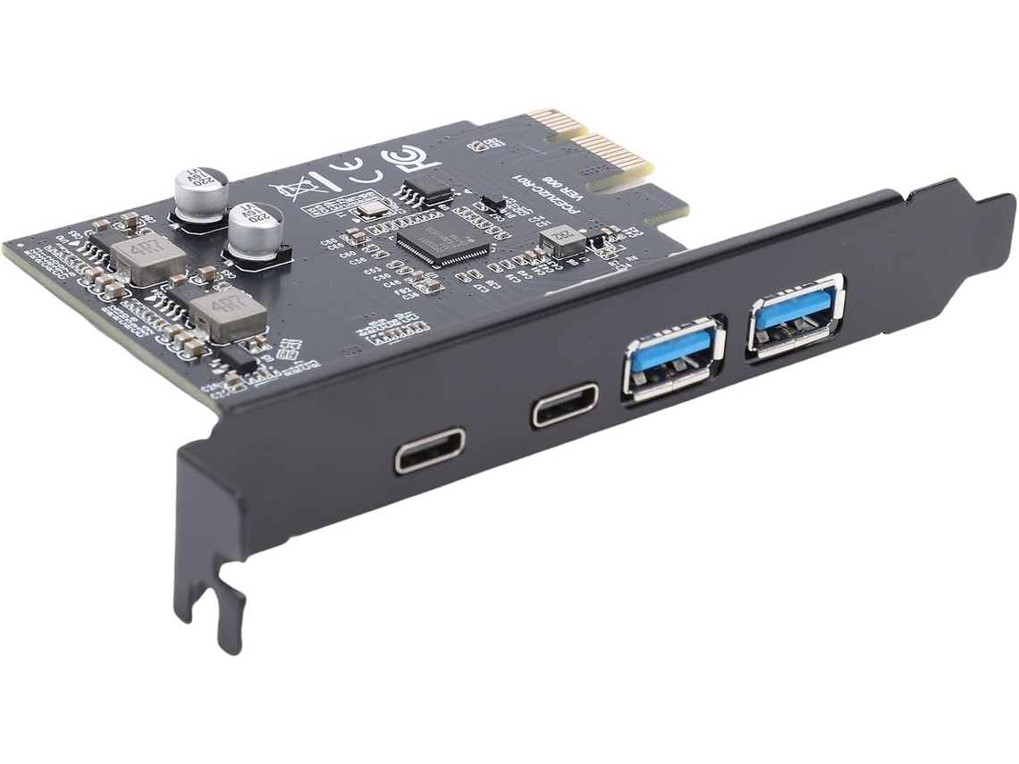 Placa Pcie Usb-c 3.2 Gen 1 5gbps, De Expansão Com 2 Portas Usb +