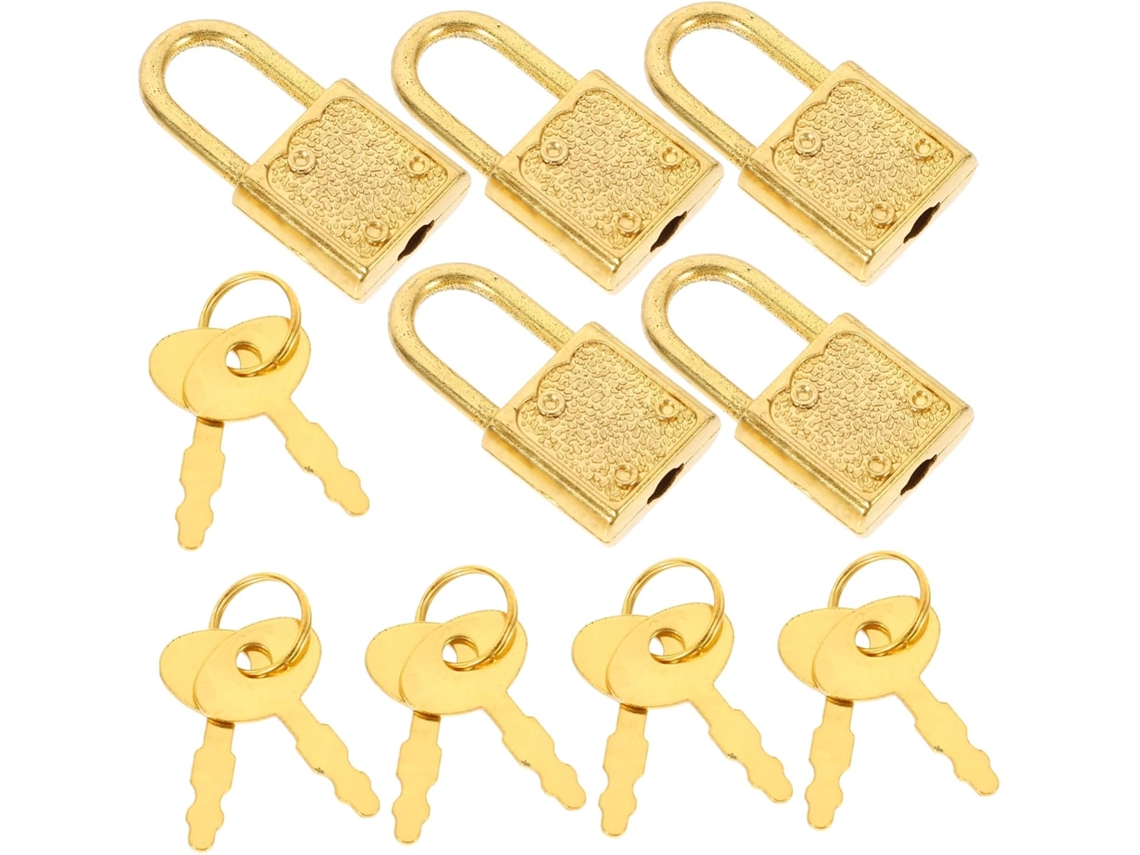 Conjunto Com 5 Cadeados Pequenos Em Estilo Vintage Chaves Para