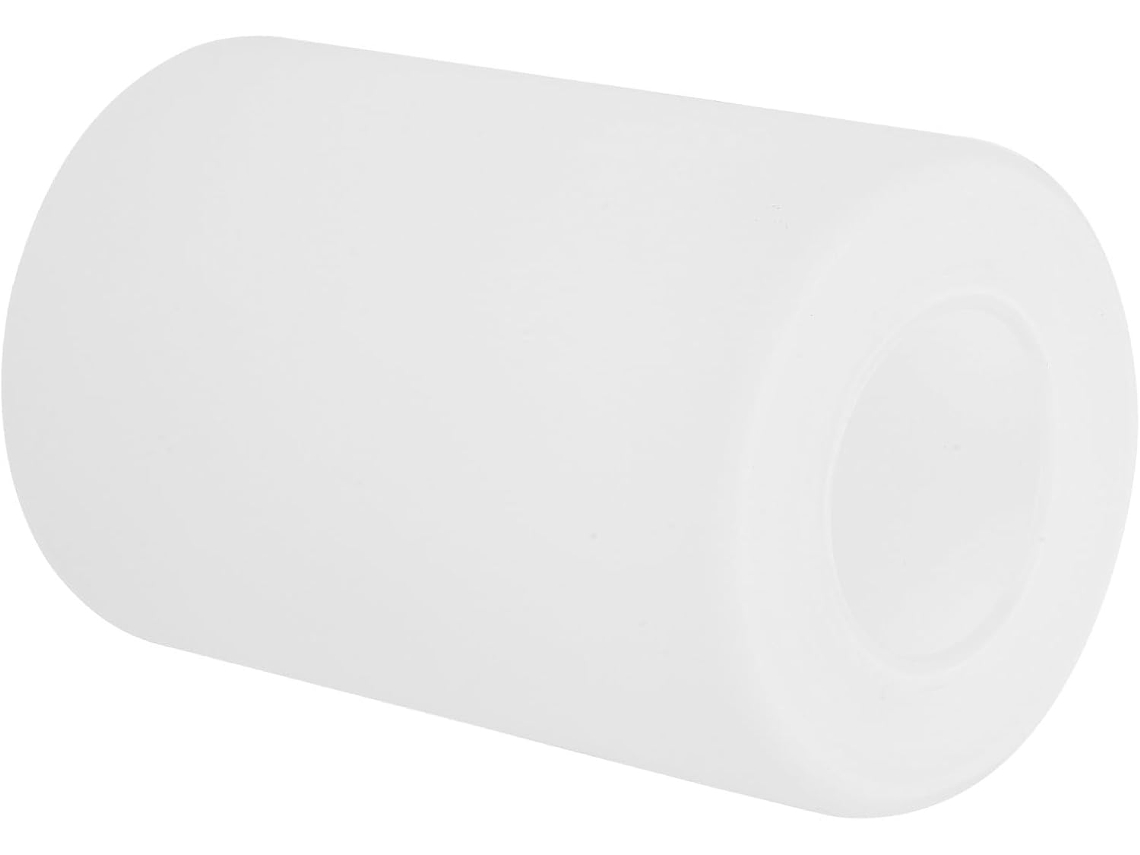 Abajur Cilíndrico Em Vidro Branco Leitoso Fosco Ø90 X A130 Mm Para Soquete