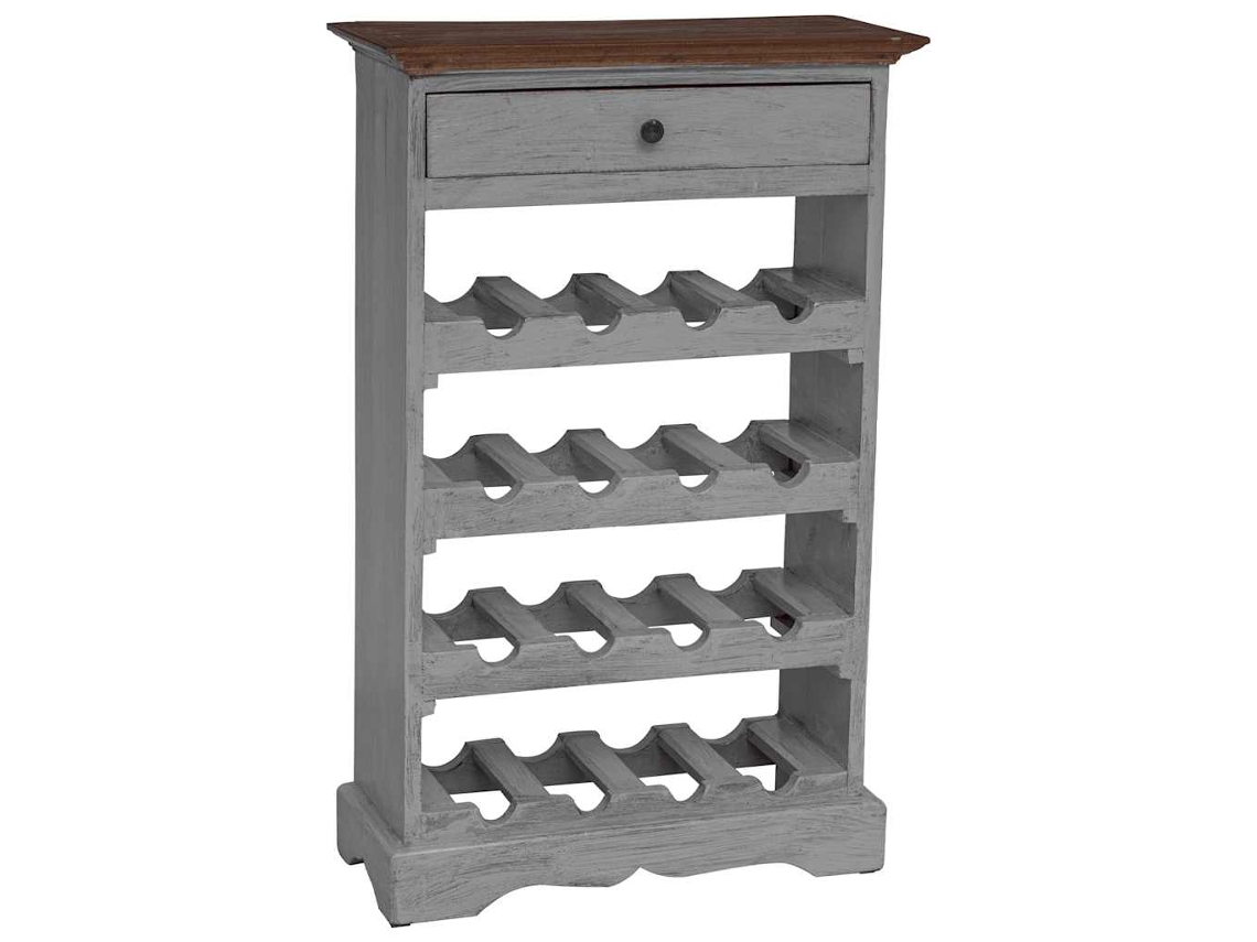 Vidaxl Garrafeira Madeira De Mogno Maciça 55x23x85 Cm