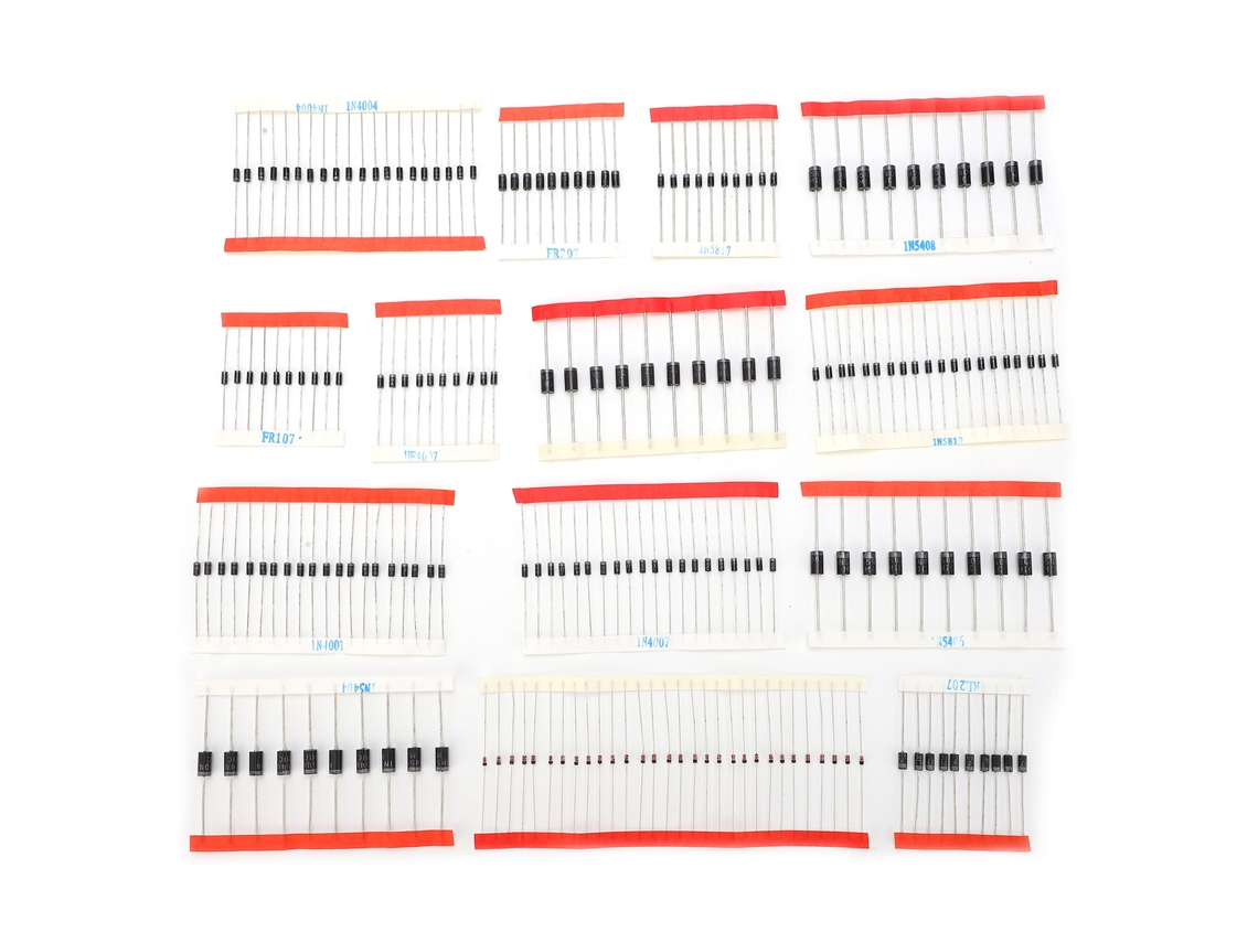 Kit de Diodos Variados 200 Peças 14 Tipos Componentes Eletrônicos Fornecimento Industrial