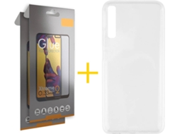 Kit Capa e 2 Películas Samsung Galaxy A50s SKYHE Full Silicone Líquido (Transparente)
