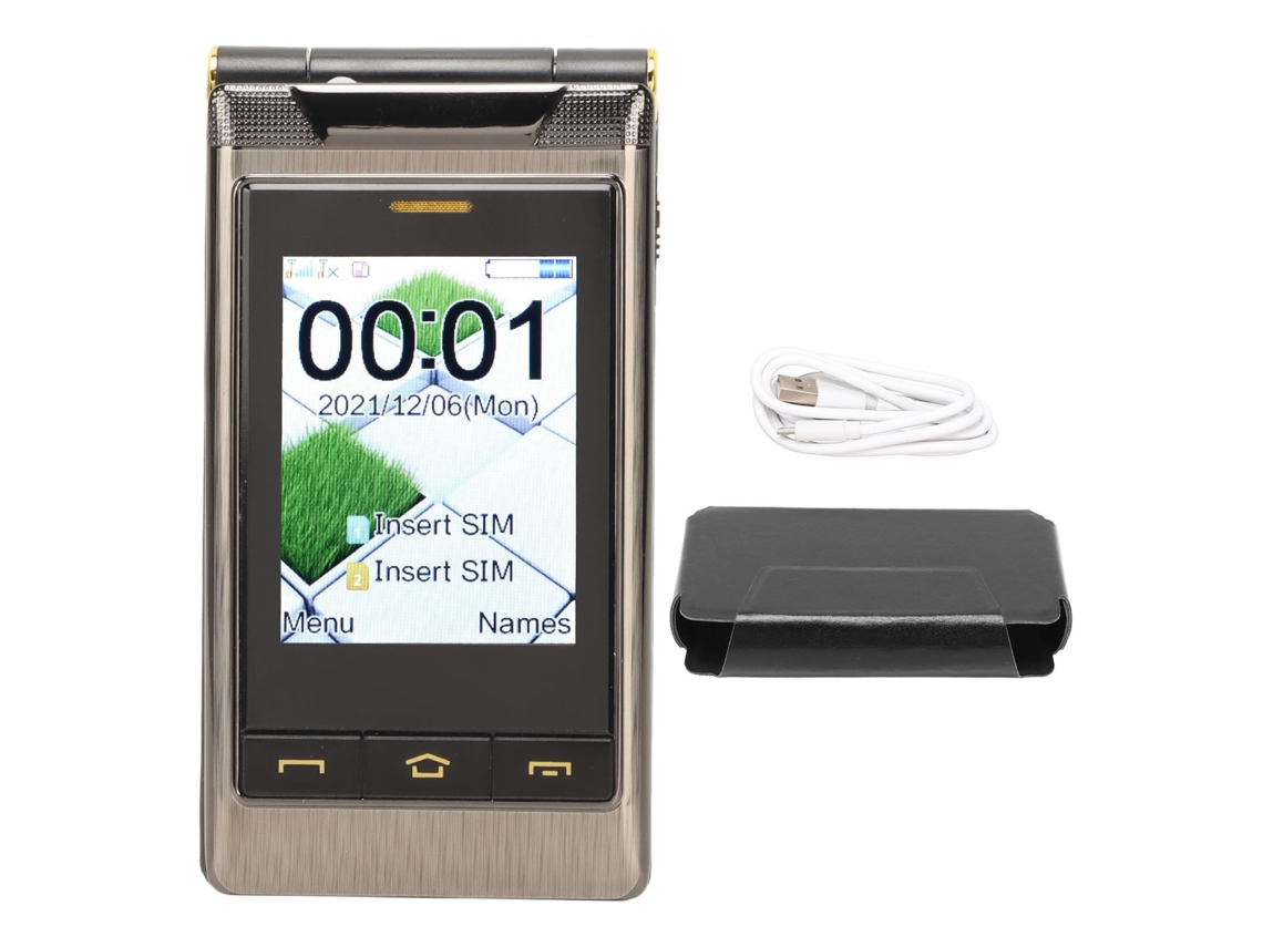 Aetheria telefone Flip para Idosos 3.0 Polegadas Tela Dupla 5900mah Dual Sim Câmera 1.3mp Lanterna