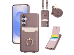 Capa Chrui Para Samsung Galaxy S26, Com Anel, Compartimento Para Cartões E Alça De Ombro (compatível, Ametista)