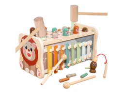 Jogo de Martelar de Madeira Multifuncional 5 em 1,brinquedo Educativo Montessori para Crianças a Partir de 1 Ano GERTIZ