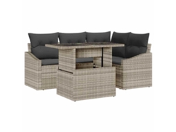 Maison Exclusive - Conjunto De Sofá De Jardim 5 Pcs Cinza Claro E Cinza Escuro
