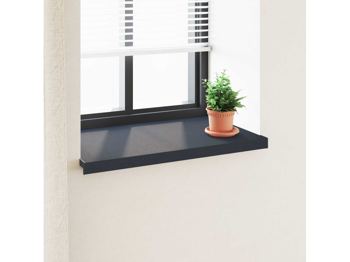 Vidaxl Soleira De Janela Antracite Com Veios De Madeira Pvc