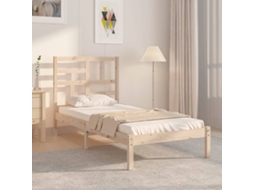 Vidaxl Estrutura Cama Pequena Solteiro 75x190 Cm Madeira Maciça