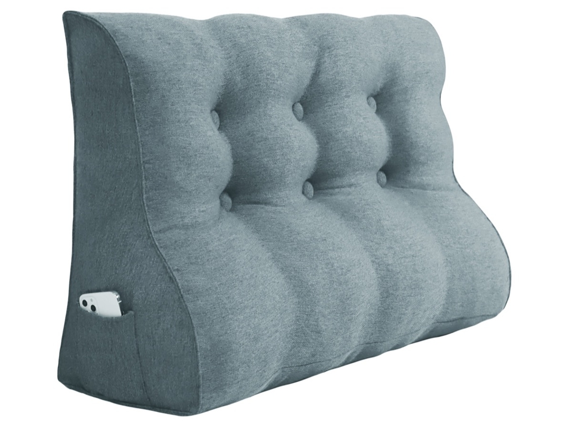 Almofada VERCART de Linho 25 x100 x55 cm Cinzento