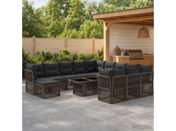Vidaxl Conjunto De Sofá De Jardim 13 Unid. Cinza E Cinza Escuro