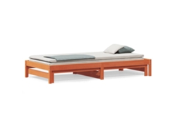 Sofá Cama com Gavetão em Madeira de Pinho Castanho Cera MAISON EXCLUSIVE (90x200 cm)