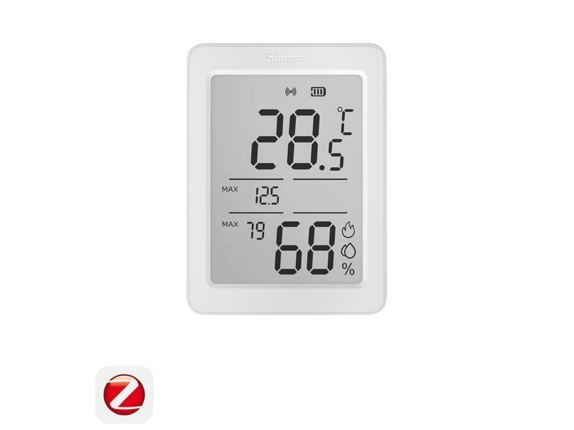 Sensor De Temperatura E Umidade Sonoff Airguard Th Com Display Lcd De 3,6" E Tecnologia Zigbee | Snzb-02dr2