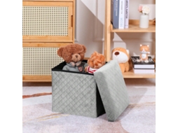 Baú Dobrável Infantil em Veludo 30x30x30 Cm para Organização